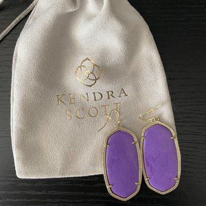Kendra Scott Purple Danielle Earrings, with Gold